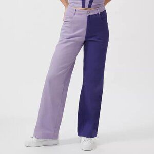 Hosbjerg Alina Purple Colorblock High-Waisted Pant Size XL